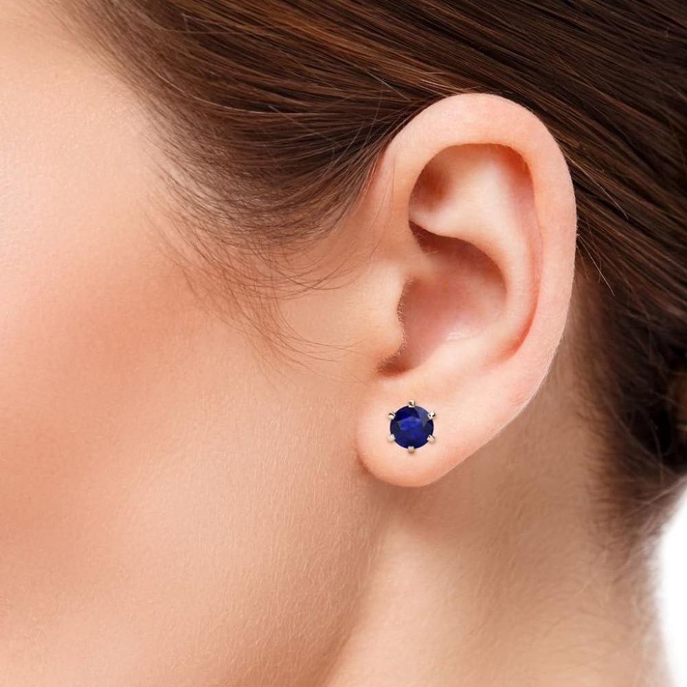 Swarovski Sapphire Stud Earrings 2 ctw
